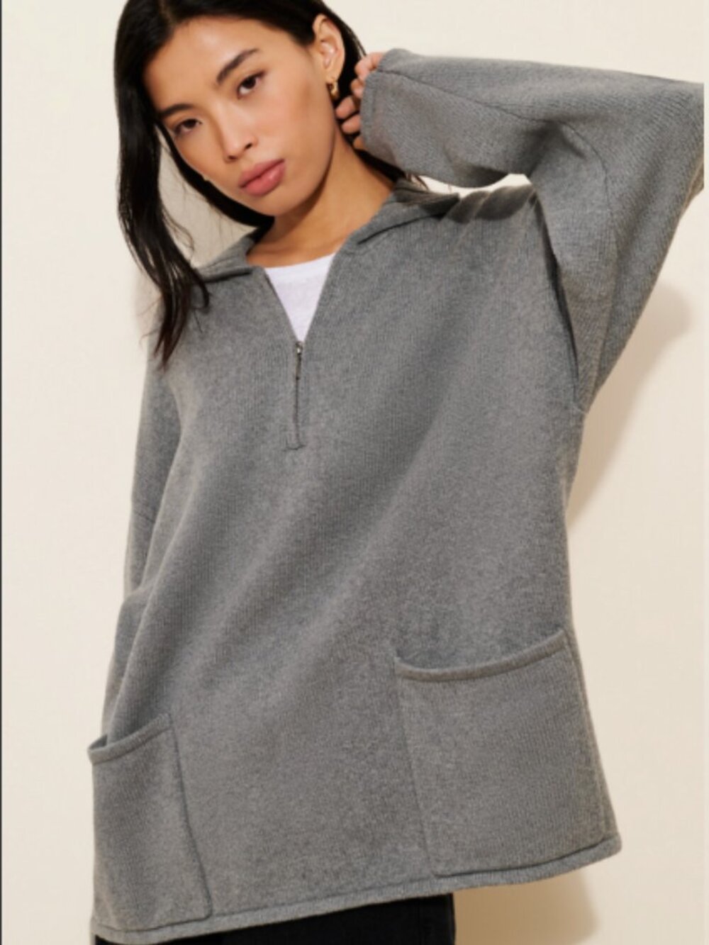 Rumored Weekender Quarter Zip Pullover Sweater